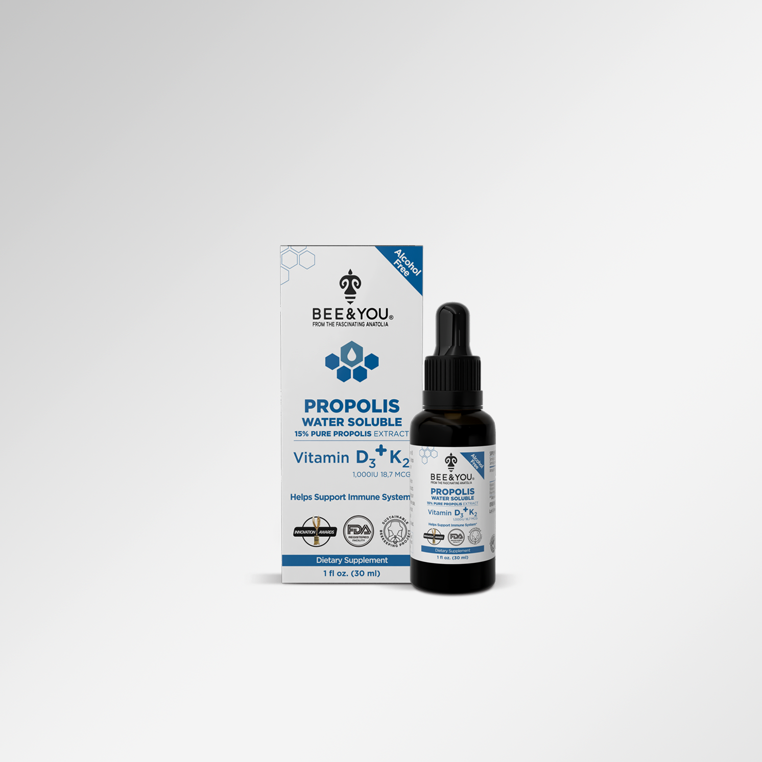 Propolis Wasserlöslich 15% mit D3 + K2