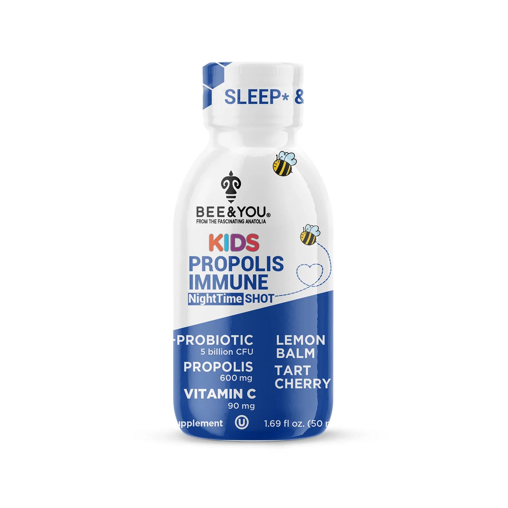 Kinderen Propolis Immuniteit NightTime Shot - Probiotic, 50 ml x 12