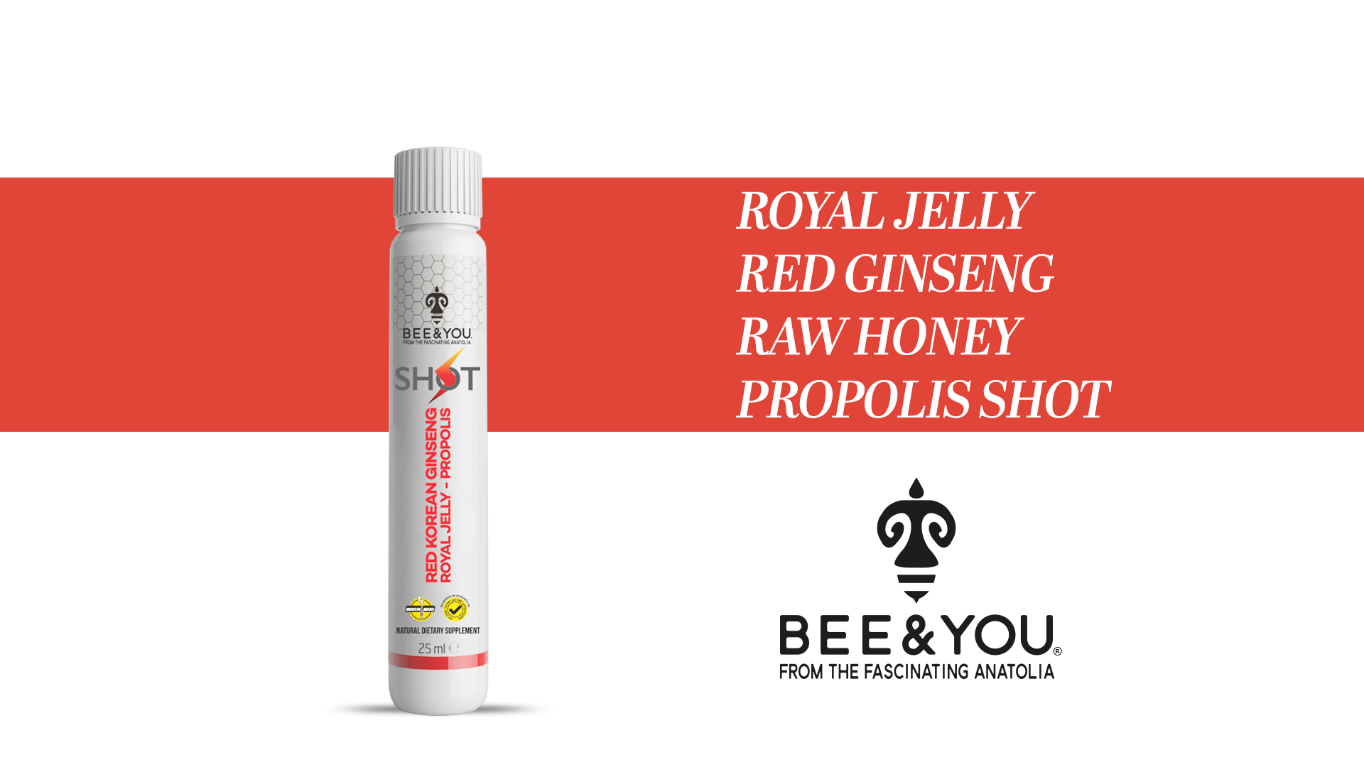 GELÉE ROYALE, ROTER GINSENG, ROHER HONIG, PROPOLIS-SHOT