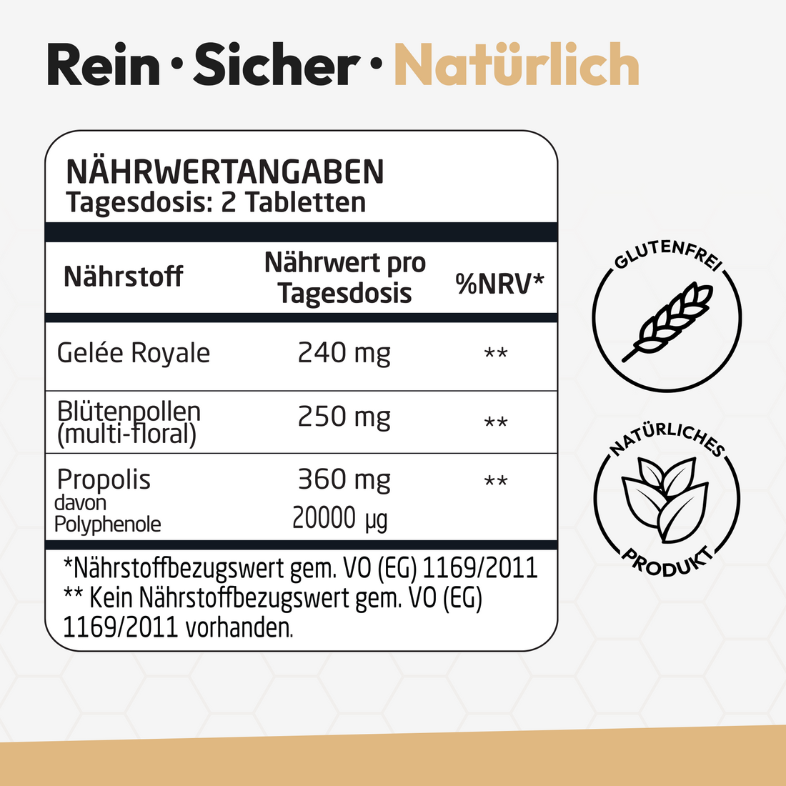 Tabletten mit Gelée Royale, Propolis und Bienengift