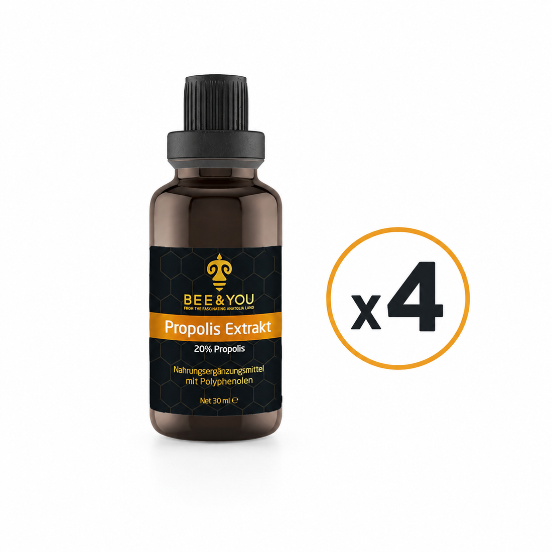 Bee&You Propolis Tinktur 20 % – 30 ml | 4er Pack