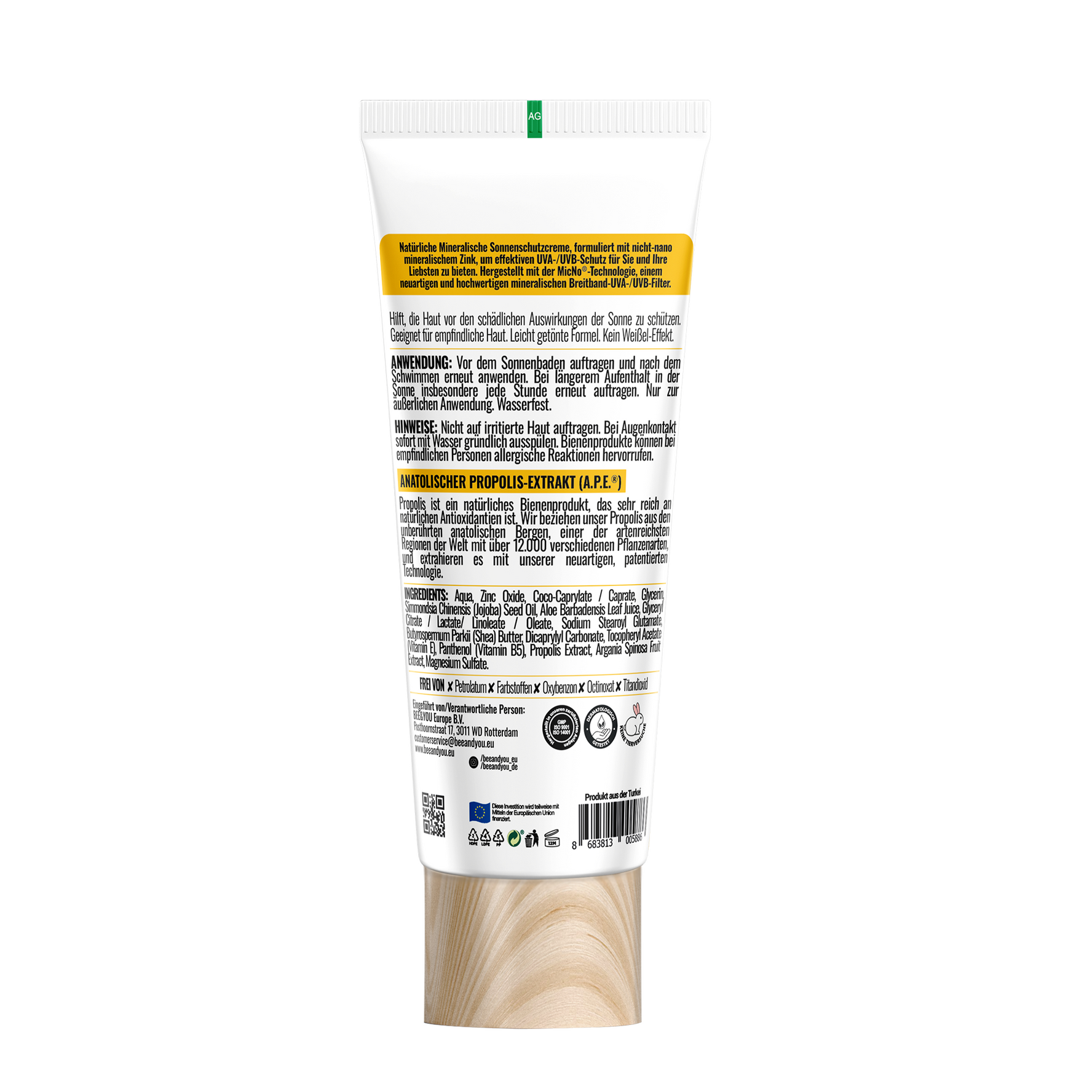 BEE&YOU Hautpflege Natürliche Mineral Sonnencreme SPF 50+