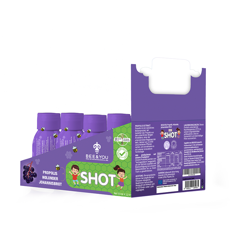 Propolis Shot mit Holunder + Johannisbrot für Kinder (50ml)