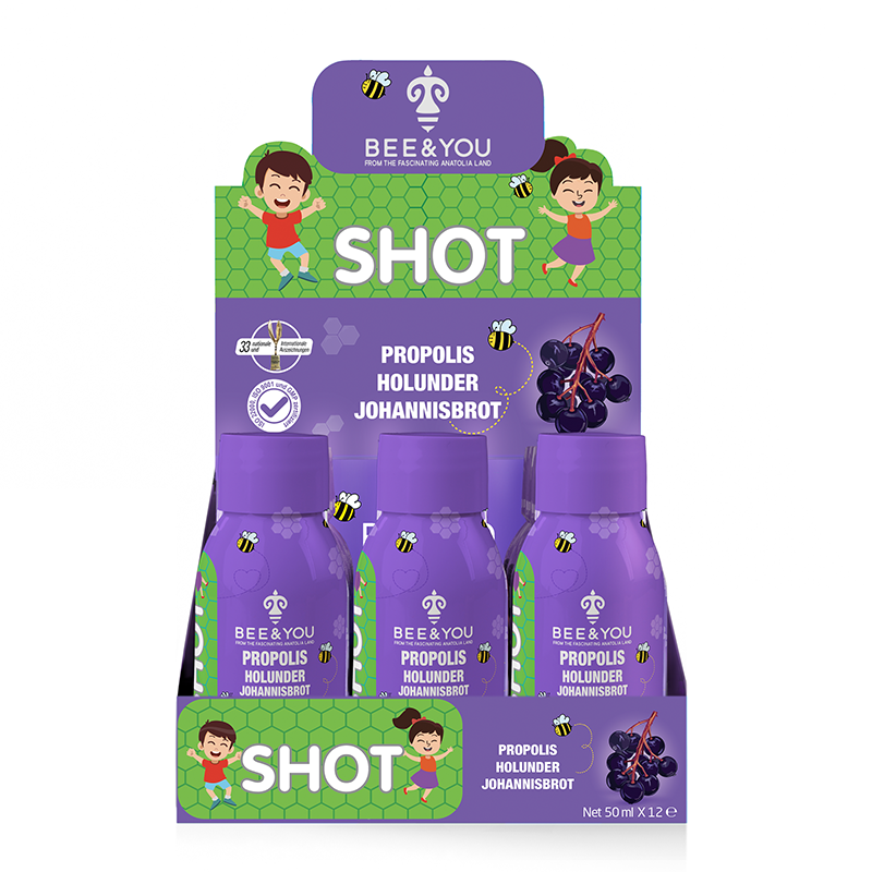 Propolis Shot mit Holunder + Johannisbrot für Kinder (50ml)