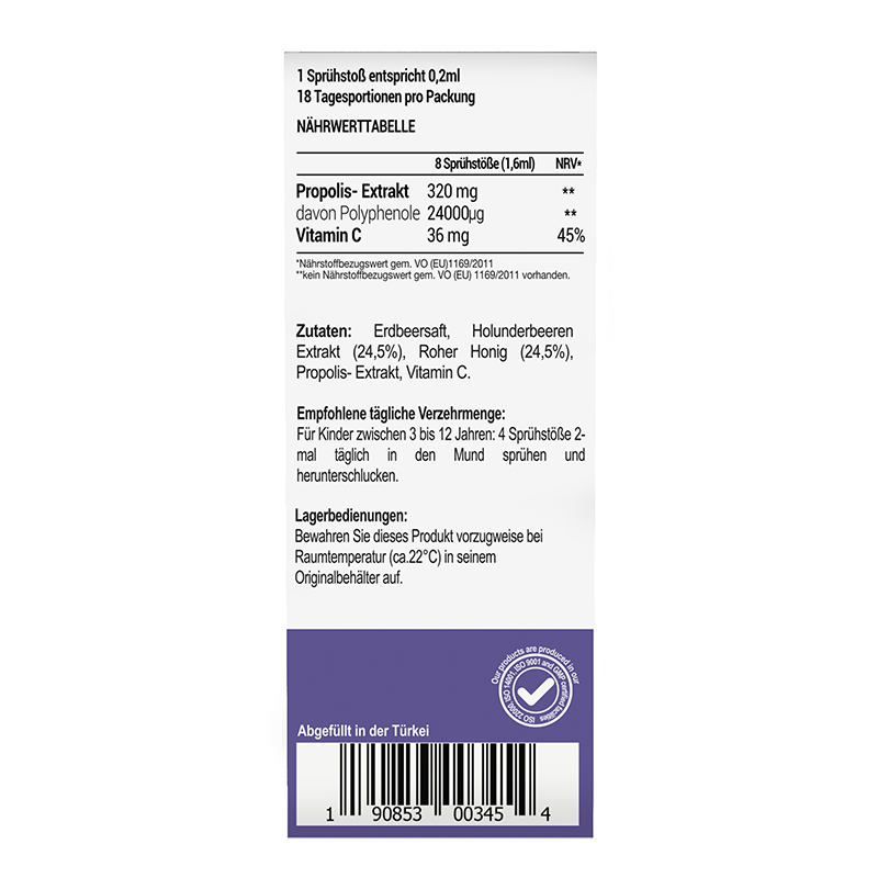 Holunder + Propolis Tägliches Hals-Spray für Kinder