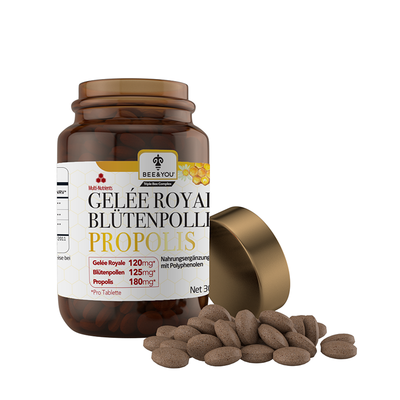 Tabletten mit Gelée Royale, Propolis und Bienengift