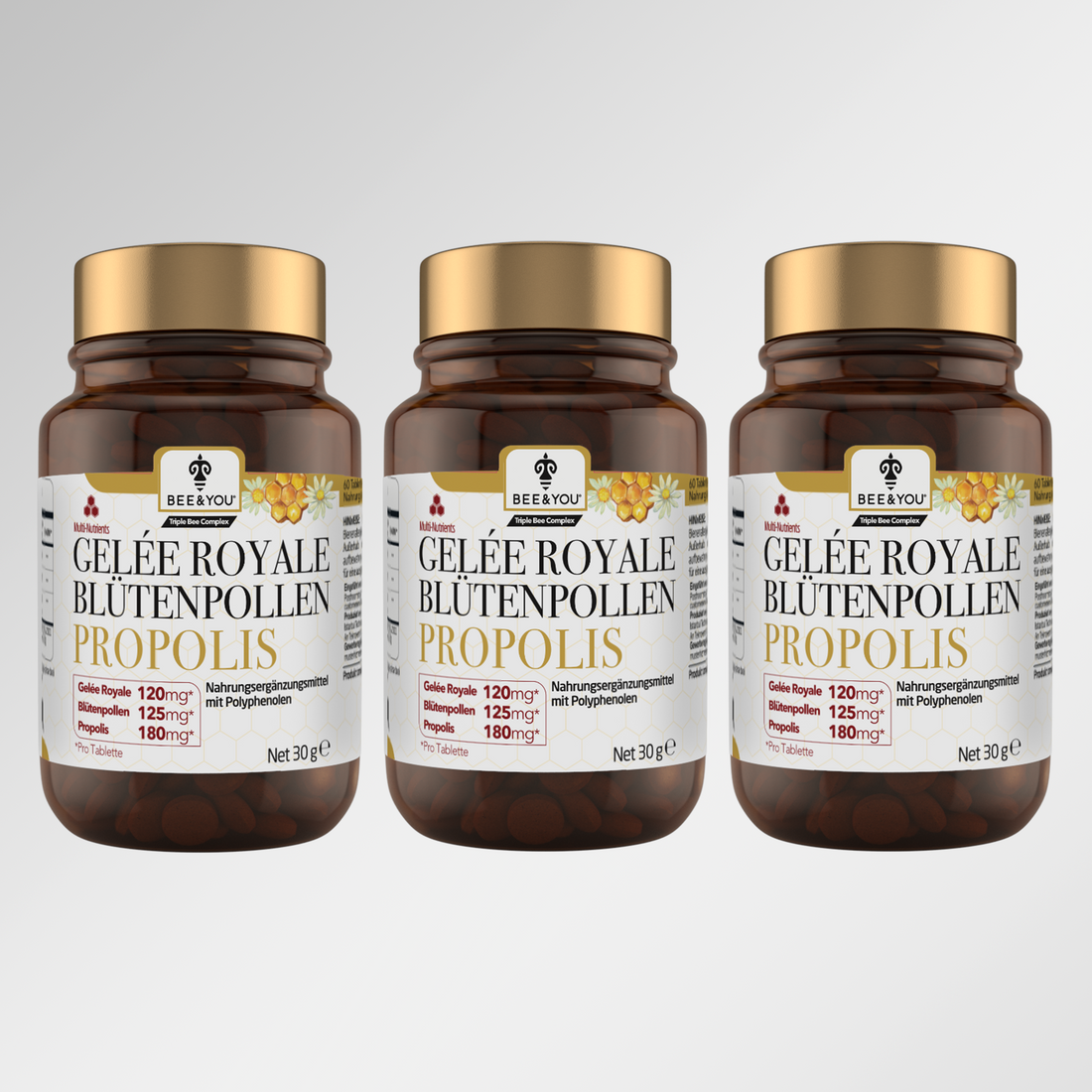 Dreifach Royal Jelly Propolis Bienenpollen Tabletten