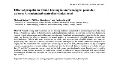 Effect of Anatolian Propolis on Wound Healing