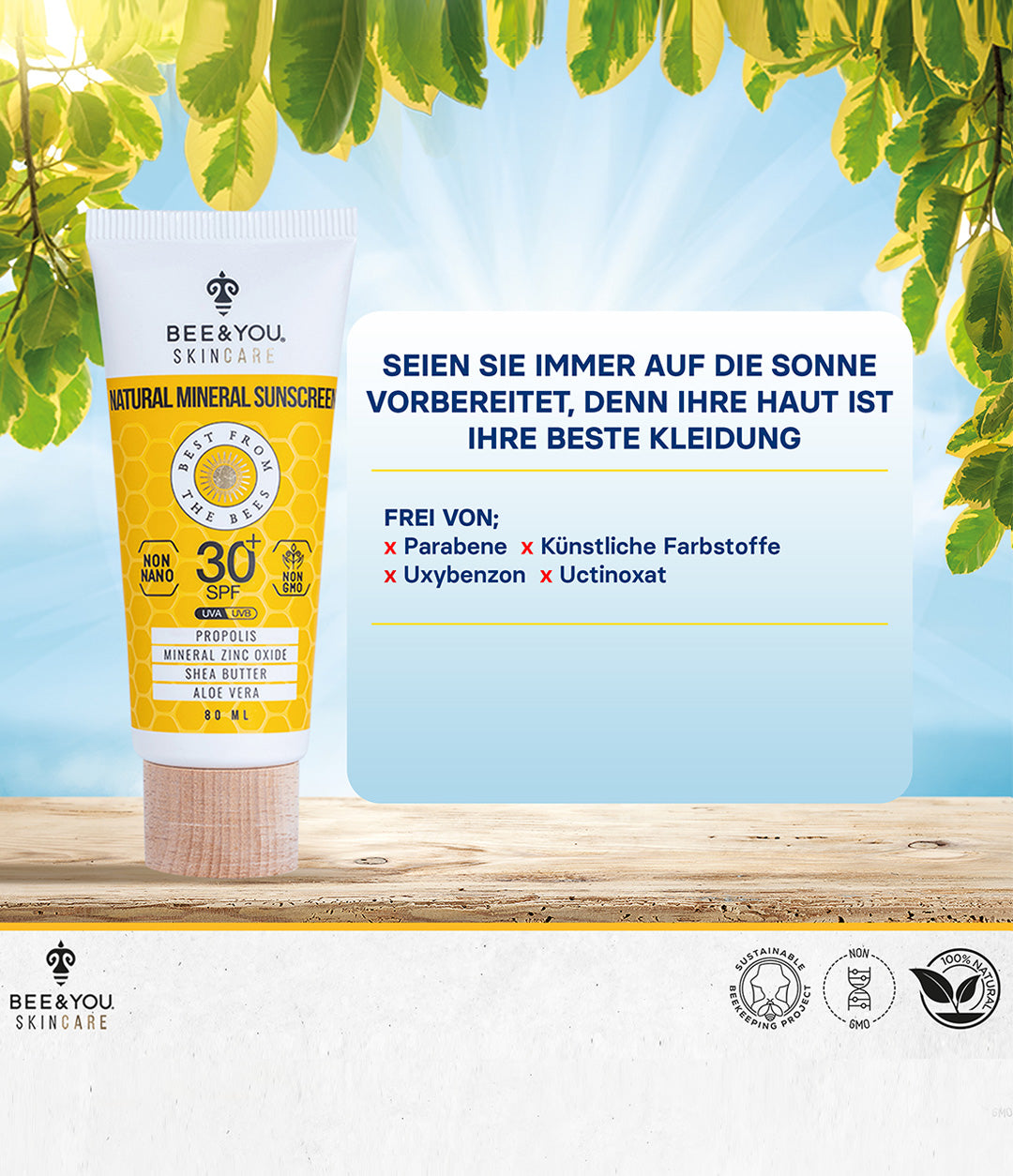 BEEYOU Skincare Natürlicher mineralischer Sonnenschutz für Kinder – Bee and  You EU